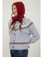 Fair Isle Scarlet Grey Cardigan
