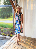 Geo Cowl Neck Tank Dress