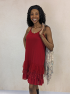 Slip Dress with Lace Tiers