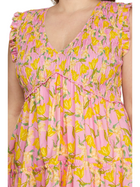 Plus Size Ruffled Slv Smocked Mini Dress