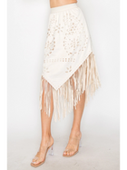Suede Skirt with Fringe