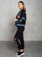 Midnight Bloom Embroidered Joggers