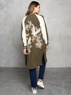 Olive Embroidered Long Varsity Jacket