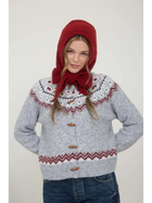 Fair Isle Scarlet Grey Cardigan