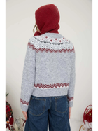 Fair Isle Scarlet Grey Cardigan