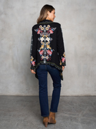 Black Floral Open Front Cardigan