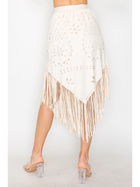 Suede Skirt with Fringe