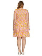 Plus Size Ruffled Slv Smocked Mini Dress