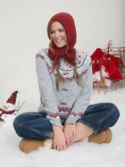 Fair Isle Scarlet Grey Cardigan