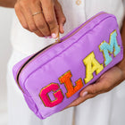 Chenille Letter Travel Makeup Pouch - GLAM