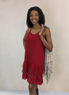 Slip Dress with Lace Tiers