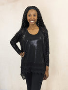 Sparkly Tank Top with Lace  Layer