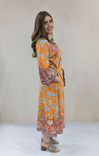 Coral Bell Sleeve Maxi Dress
