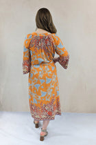 Coral Bell Sleeve Maxi Dress