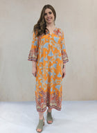 Coral Bell Sleeve Maxi Dress