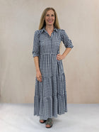 Checked Tiered Maxi Dress