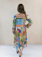 Silk Viscose Button Tunic Dress