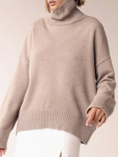 High Neck Pullover Loose Knit Sweater – Grace & Joy Clothing Co.