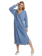 Mineral Wash Vneck Maxi Terry fall Dress