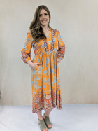 Paisley Border Print Dress