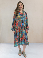 Silk Viscose Button Tunic Dress
