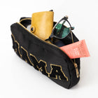 Black Chenille Travel Makeup Pouch - MAMA