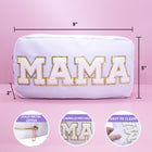 White Chenille Letter Patch Bag - MAMA
