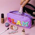 Chenille Letter Travel Makeup Pouch - GLAM