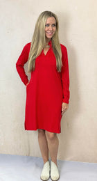 Split Neck Shirt Dress