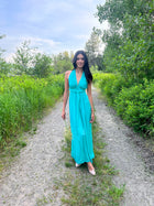 Halter Tie Up Maxi Dress