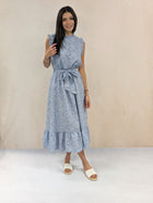 Ruffle Sleeveless Maxi Dress