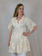 Embroidered Sequin Mini Dress