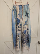 Drawstring Pants with Lace Panels