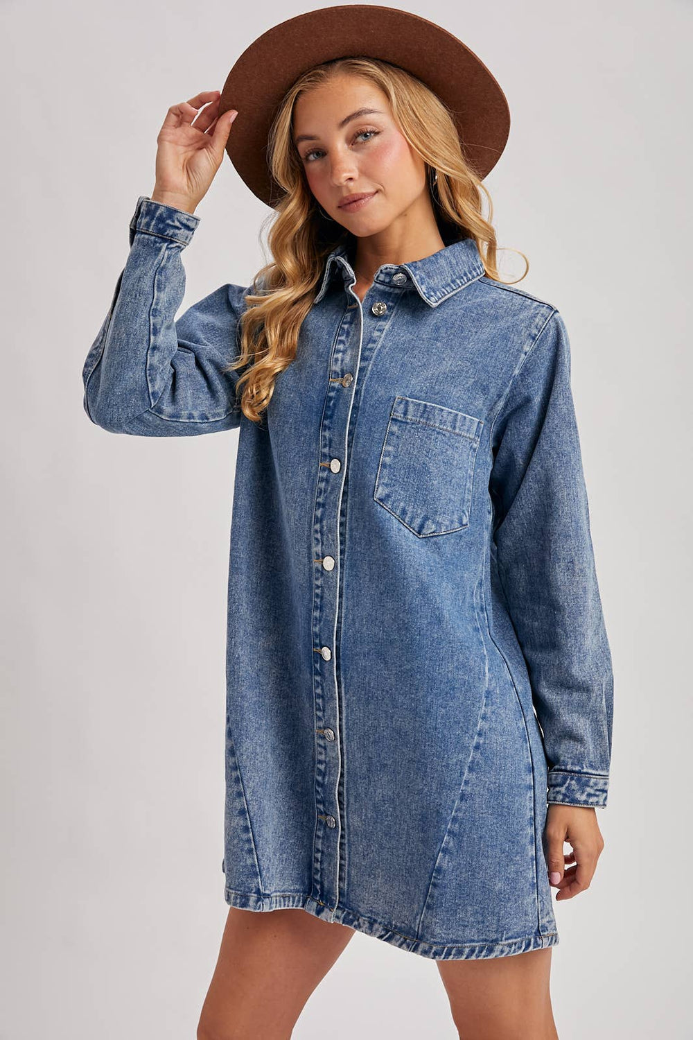 womens jean shirt dresses Wrangler Women's Scallop Yoke Denim Western Snap Shirt Dress Black M