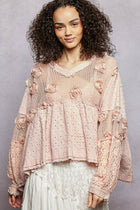 Strawberry Rosette Knit Top