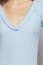Sky Whisper Lace Trim Top