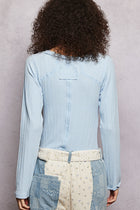 Sky Whisper Lace Trim Top
