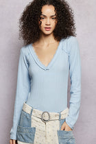Sky Whisper Lace Trim Top