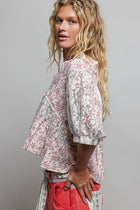 Vintage Rose Lace Peplum Top