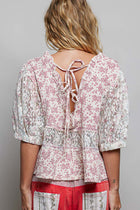 Vintage Rose Lace Peplum Top