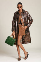 Leopard Rain Trench Coat
