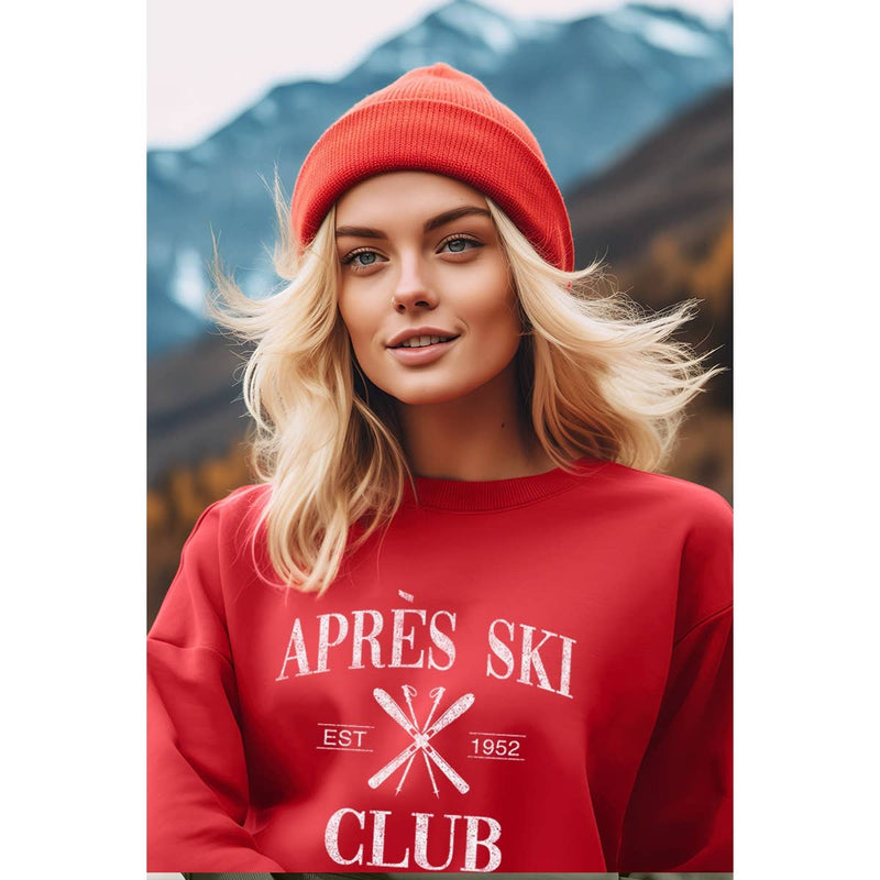 Apres Ski Club Vintage Graphic SWEATSHIRTS” Med / Red