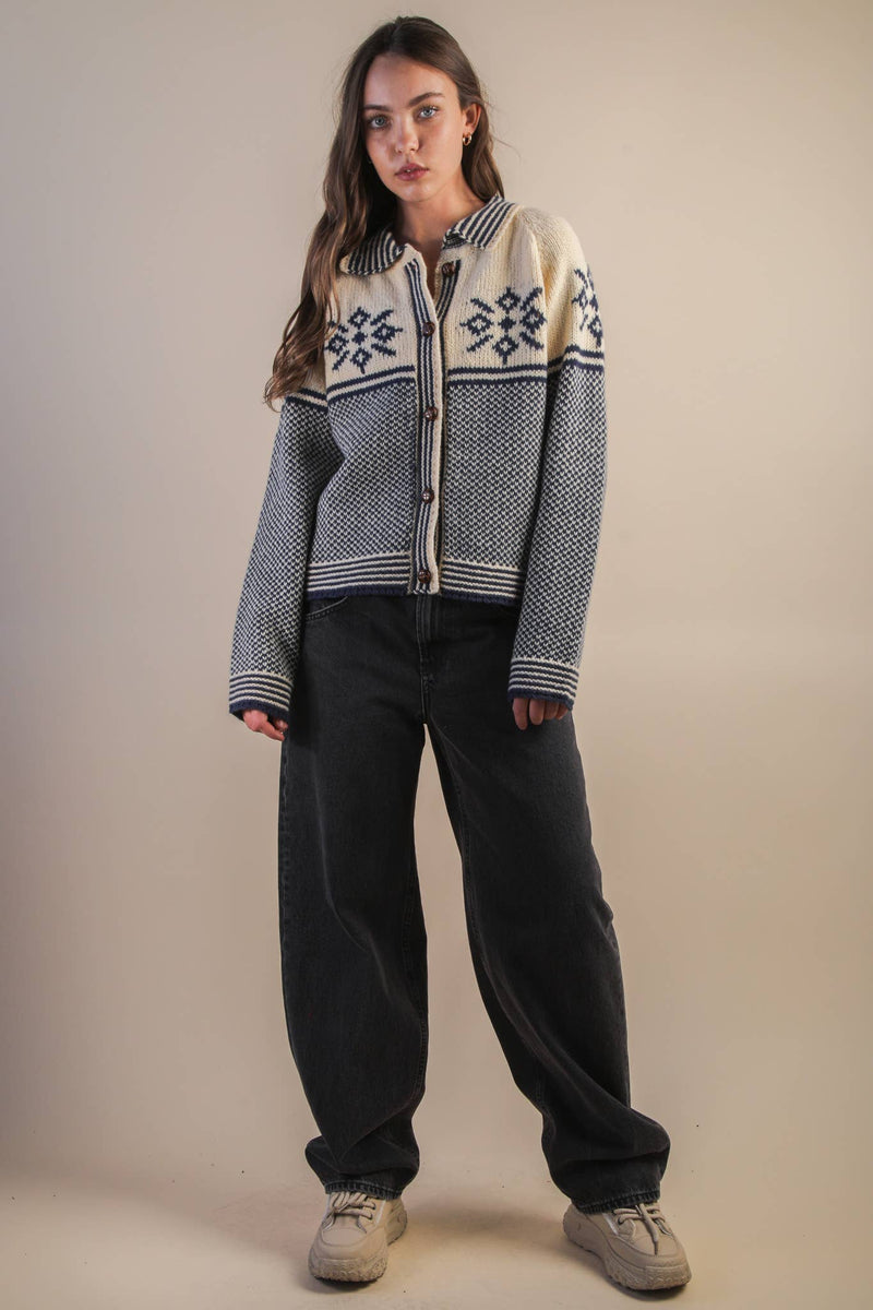 Nordic Snowflake Cardigan Jacket