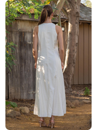 Ivory Sculpted Zip Midi Dress
