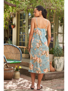 Sky Blossom Floral Slip Midi Dress