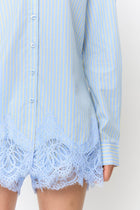 Scalloped Lace Button down Shirt