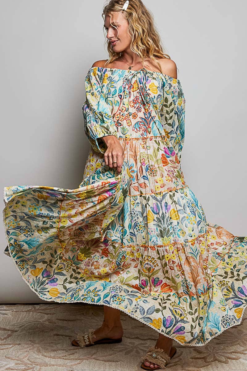 long sleeve boho maxi dress Jngsa Women's Dresses Casual Ruffle V-Neck Flowy Long Beach Plus Size Loose Dress Hot Pink this dress is pure bliss Boho Garden Maxi Dress M