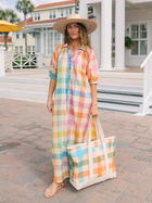 Rainbow Plaid Oasis Dress