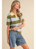 Striped Sweater Knit Polo