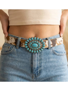 Western Concho Turquoise Stone Belt